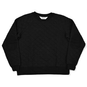 Boxercraft Women's Quilted Sweatshirt Medium‎ L/S Pullover Crewneck Black